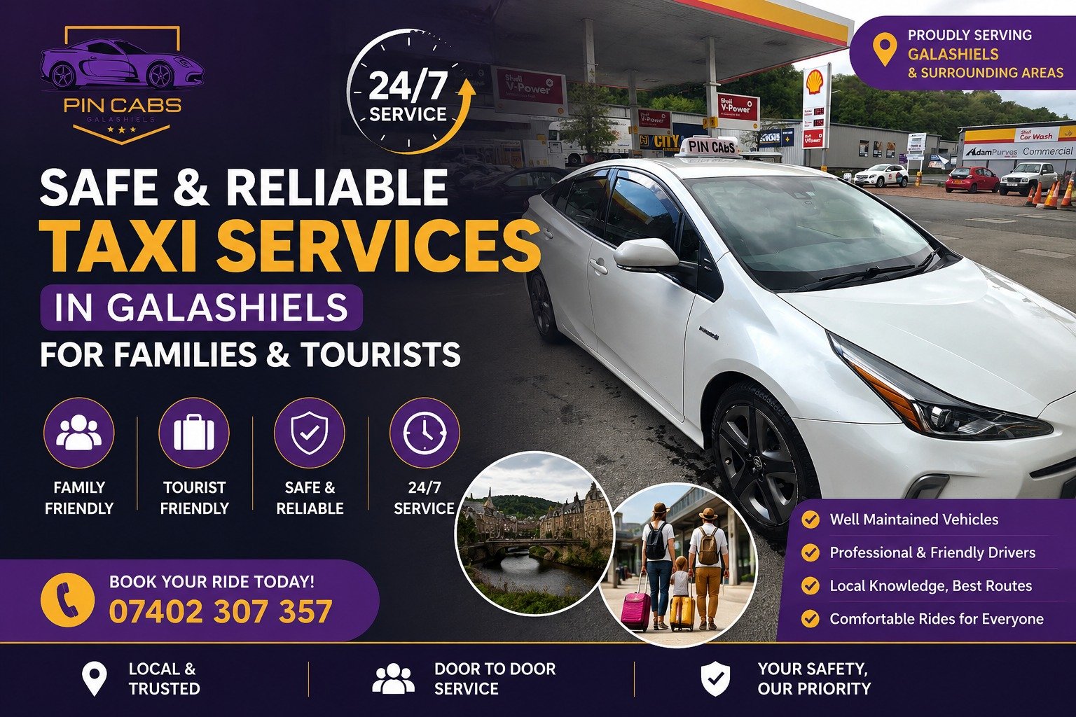 Safe Taxi Galashiels Trusted Family Travel PIN Cabs